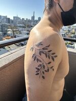 腕tattoo　植物