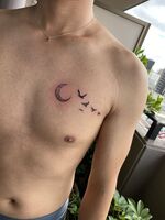 月と鳥のtattoo☆