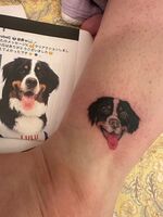 足首tattoo　ワンちゃん