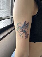 二の腕Tattoo　鳥