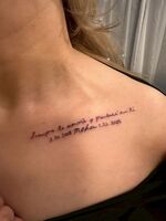 鎖骨Tattoo　レタリング　ペットロス