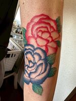 腕Tattoo　牡丹　カラー