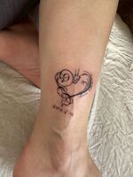 足首Tattoo　龍・ハート　トライバル
