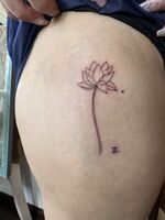 太ももTattoo　蓮の花