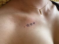 鎖骨Tattoo　星3つ