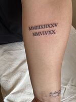 腕Tattoo　ローマ数字＆アラビックレタリング