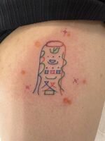 太ももTattoo　カラー護符