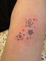 腕Tattoo　線と星たち