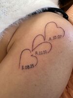 肩Tattoo　重なったハート